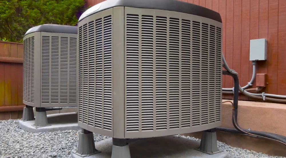 Outdoor AC unit connected to the evaporator coil serviced during Tampa coil cleaning