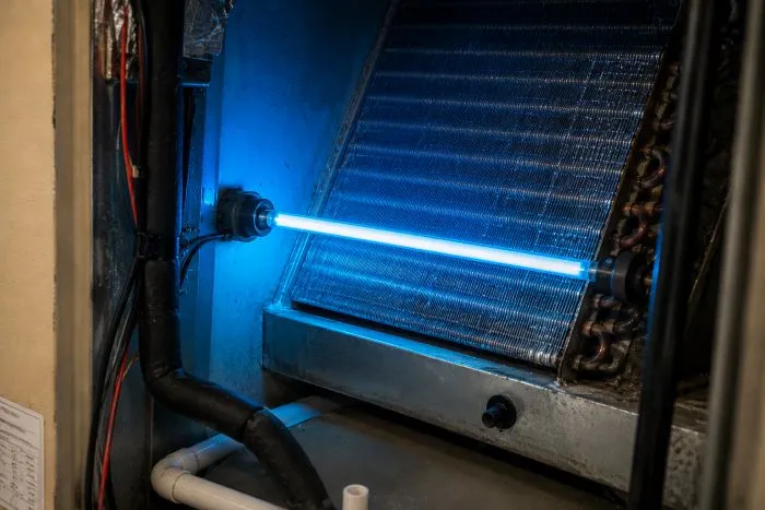 UV light installed near the evaporator coil in a Tampa HVAC system