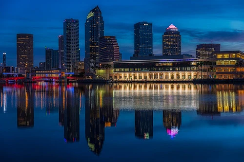 Tampa Bay area skyline near Riverview, FL